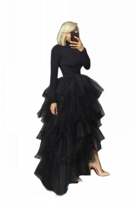 Stylish Garden Hi-Lo Tulle Ball Gown Dress Bustle with Ruffles_4