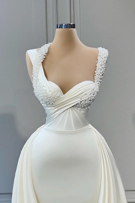 Elegant Asymmetrical Spaghetti Strap Floor Length Sweetheart Prom Dress with Ruffles_2