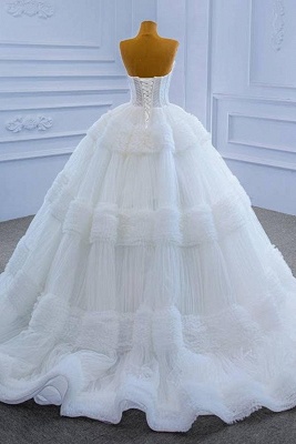 Charming Strapless Floor Length Garden Tulle Ball Gown Wedding Dress_2