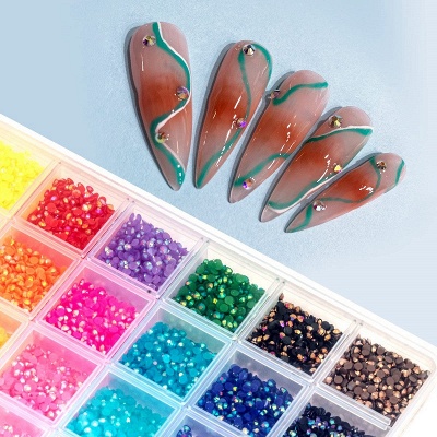 Liiouer 5mm Jelly Rhinestones for Crafts, 24 Colors Non-Hotfix Flatback Colorful Resin Jelly Rhinestones for Tumblers Face Makeup, Bling Crystal Bulk Rainbow Rhinestones for Nails DIY Decoration_5