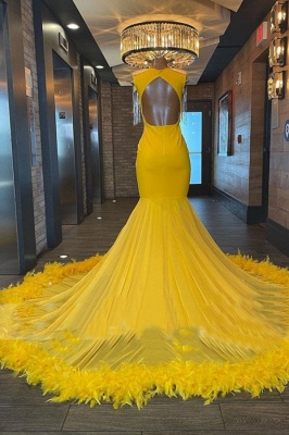 Charming Yellow Tassel Beading Prom Dress with Appliques_2