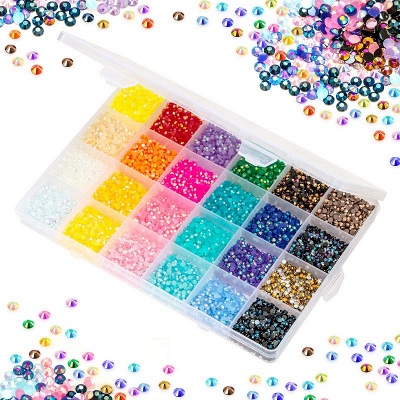 Liiouer 5mm Jelly Rhinestones for Crafts, 24 Colors Non-Hotfix Flatback Colorful Resin Jelly Rhinestones for Tumblers Face Makeup, Bling Crystal Bulk Rainbow Rhinestones for Nails DIY Decoration_4