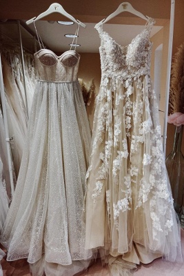 Elegant sweetheart capsleeves A-line lace wedding dress_1