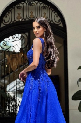 Sexy spaghettistraps sleeveless aline lace prom dresses tiered_3