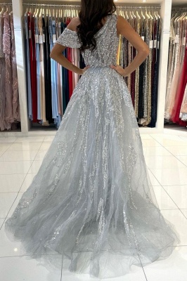 Noble oneshoulder sleeveless mermaid lace prom dress sequied_2