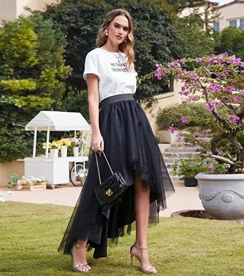 vintage black ballgown hilo tulle elasticated skirt_6