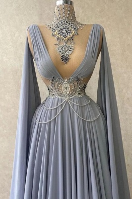 Noble highneck sleeveless aline 100D-chiffen prom dresses beading_2