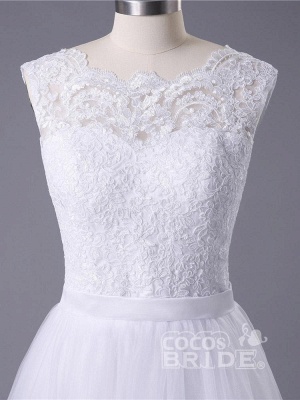 New Lace O-Neck Lace Tulle Boho Wedding Dresses_5