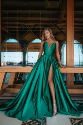 ZY138 Elegant Evening Dress Green Evening Dresses Long Cheap Online_1
