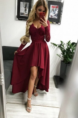 ZY135 Burgundy Prom Dresses Festive Dresses With Sleeves_1