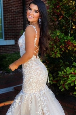 ZY225 Elegant Evening Dress Long White Prom Dresses With Lace_3
