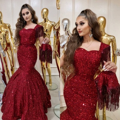 ZY240 Prom Dresses Long Glitter Extravagant Evening Dresses Red_2