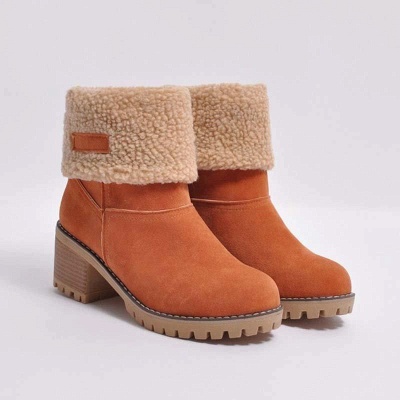 A| Chicloth Women's Winter Short Boots Round Toe Snow Boots_1