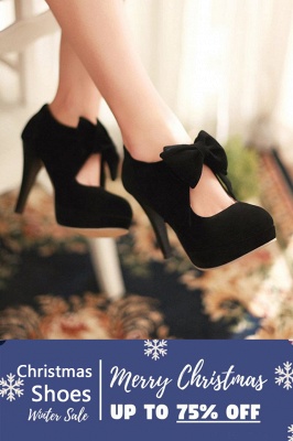 SD1261 Bow Tie Hollow Stiletto Heel Boots Women's Shoes_4